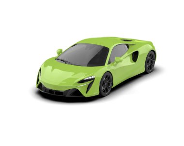 Modern spor araba beyaz arka planda izole edilmiş. 3d oluşturma  
