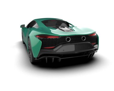 Modern spor araba beyaz arka planda izole edilmiş. 3d oluşturma  