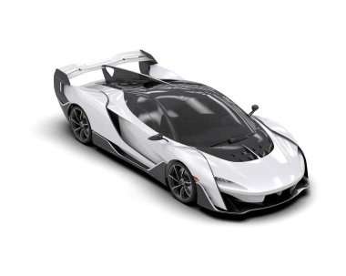 Modern spor araba beyaz arka planda izole edilmiş. 3d oluşturma  