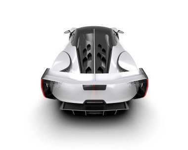 Modern spor araba beyaz arka planda izole edilmiş. 3d oluşturma  