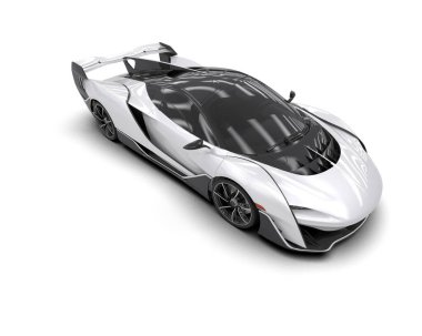 Modern spor araba beyaz arka planda izole edilmiş. 3d oluşturma  