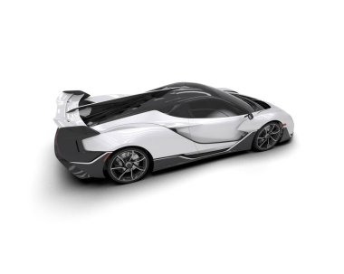 Modern spor araba beyaz arka planda izole edilmiş. 3d oluşturma  