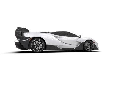 Modern spor araba beyaz arka planda izole edilmiş. 3d oluşturma  