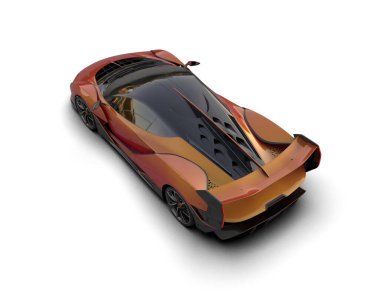 Beyaz arka planda izole edilmiş bir spor araba. 3d oluşturma 