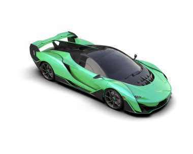 Beyaz arka planda izole edilmiş bir spor araba. 3d oluşturma 