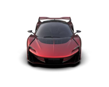 Beyaz arka planda izole edilmiş bir spor araba. 3d oluşturma 