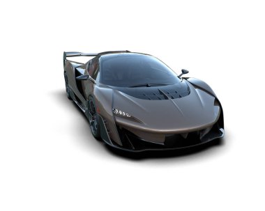 Beyaz arka planda izole edilmiş bir spor araba. 3d oluşturma 