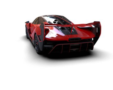 Beyaz zemin üzerinde izole edilmiş 3D resimleme spor araba