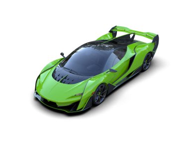 Beyaz zemin üzerinde izole edilmiş 3D resimleme spor araba