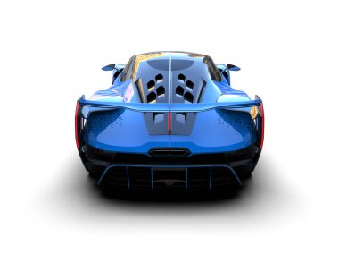 Beyaz zemin üzerinde izole edilmiş 3D resimleme spor araba