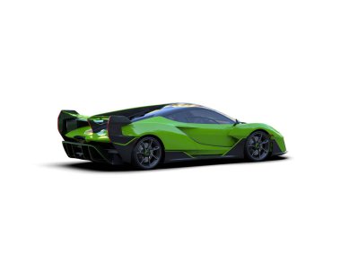 Beyaz zemin üzerinde izole edilmiş 3D resimleme spor araba