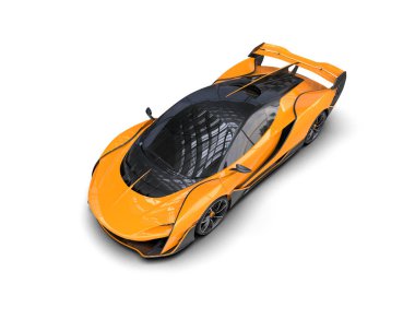 Beyaz zemin üzerinde izole edilmiş 3D resimleme spor araba