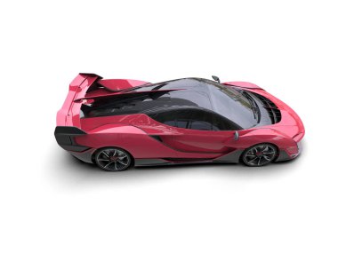 Beyaz zemin üzerinde izole edilmiş 3D resimleme spor araba