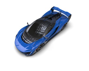 Modern spor araba beyaz arka planda izole edilmiş. 3d oluşturma 