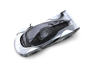 Modern spor araba beyaz arka planda izole edilmiş. 3d oluşturma 