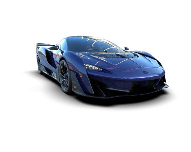 Modern spor araba beyaz arka planda izole edilmiş. 3d oluşturma 