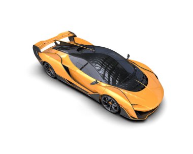 Modern spor araba beyaz arka planda izole edilmiş. 3d oluşturma 