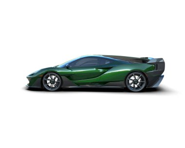 Modern spor araba beyaz arka planda izole edilmiş. 3d oluşturma 