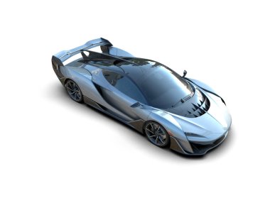 Modern spor araba beyaz arka planda izole edilmiş. 3d oluşturma 