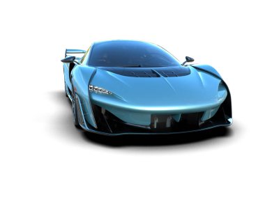 Modern spor araba beyaz arka planda izole edilmiş. 3d oluşturma 