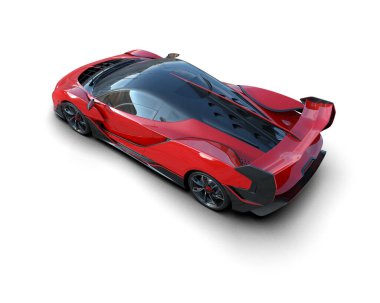 Modern spor araba beyaz arka planda izole edilmiş. 3d oluşturma 