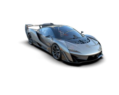 Modern spor araba beyaz arka planda izole edilmiş. 3d oluşturma 