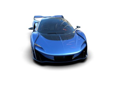 Modern spor araba beyaz arka planda izole edilmiş. 3d oluşturma 