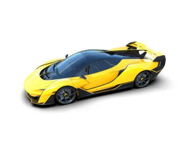 Modern spor araba beyaz arka planda izole edilmiş. 3d oluşturma 