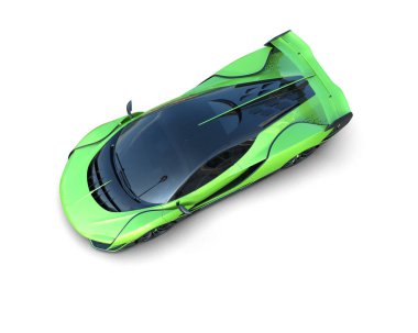 Modern spor araba beyaz arka planda izole edilmiş. 3d oluşturma 