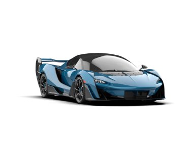 Modern spor araba beyaz arka planda izole edilmiş. 3d oluşturma 