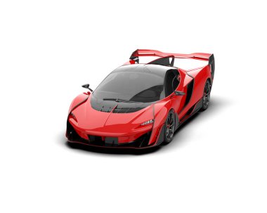 Modern spor araba beyaz arka planda izole edilmiş. 3d oluşturma 