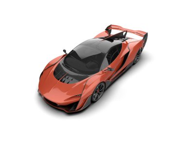 Modern spor araba beyaz arka planda izole edilmiş. 3d oluşturma 