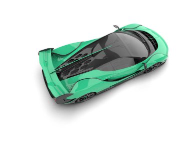 Modern spor araba beyaz arka planda izole edilmiş. 3d oluşturma 