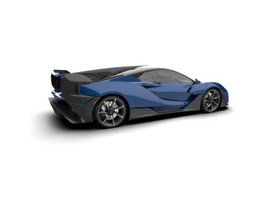 Modern spor araba beyaz arka planda izole edilmiş. 3d oluşturma 
