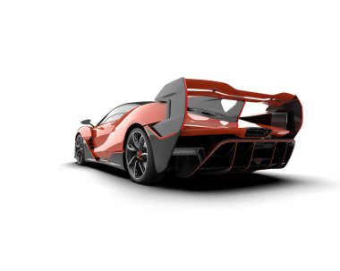 Modern spor araba beyaz arka planda izole edilmiş. 3d oluşturma 