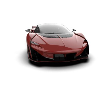 Modern spor araba beyaz arka planda izole edilmiş. 3d oluşturma 