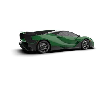 Modern spor araba beyaz arka planda izole edilmiş. 3d oluşturma 