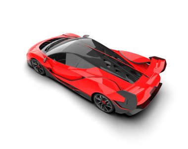 Modern spor araba beyaz arka planda izole edilmiş. 3d oluşturma 