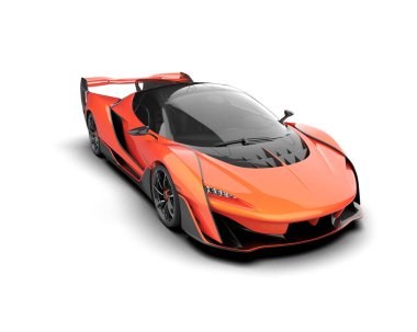 Modern spor araba beyaz arka planda izole edilmiş. 3d oluşturma 