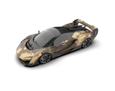 Modern spor araba beyaz arka planda izole edilmiş. 3d oluşturma 