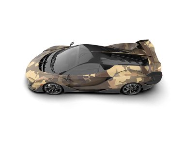 Modern spor araba beyaz arka planda izole edilmiş. 3d oluşturma 
