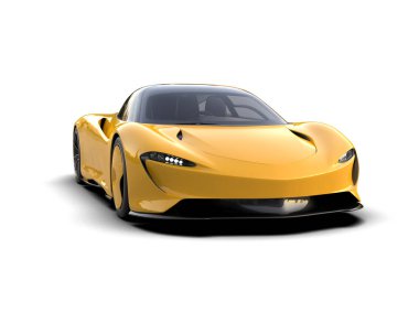 Beyaz arka planda modern süper araba. 3d illüstrasyon