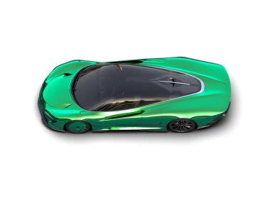 yeşil modern süper araba - süper aile kavramı