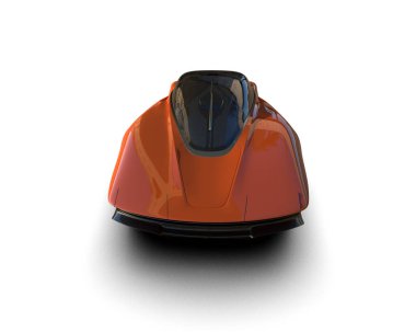 kırmızı modern elektrikli araba beyaz arkaplanda izole edildi