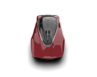 kırmızı modern elektrikli araba izole edildi