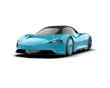 3D görüntüleme, modern spor araba beyaz arka planda izole edildi 