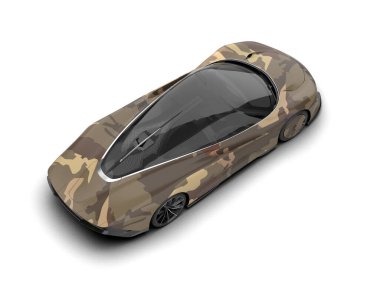 3D görüntüleme, modern spor araba beyaz arka planda izole edildi 