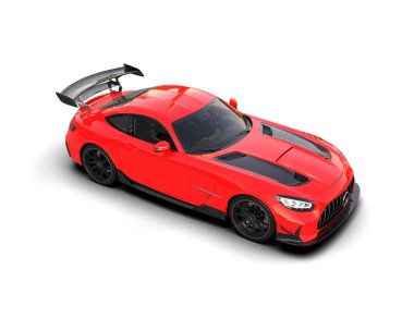 3D görüntüleme, modern spor araba beyaz arka planda izole edildi 