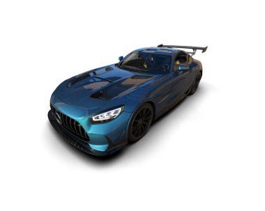 3D görüntüleme, modern spor araba beyaz arka planda izole edildi 