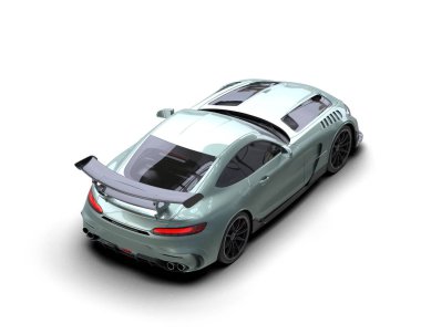 3D görüntüleme, modern spor araba beyaz arka planda izole edildi 